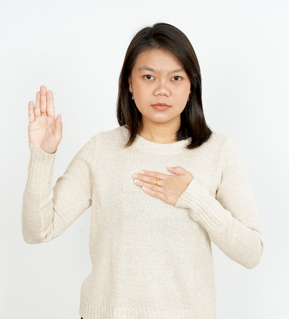 swearing affirming oath stock photo skinny vertical